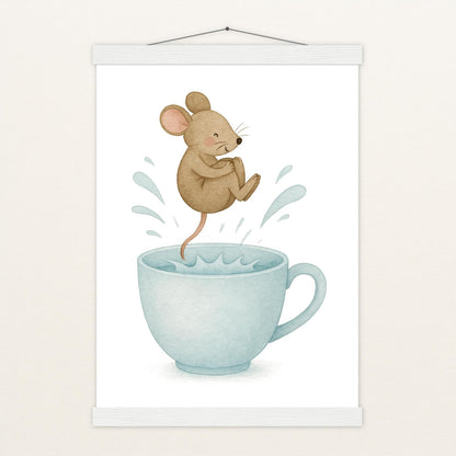 Mimi die Maus - Motiv: "Pool" Poster mit Leisten von tinylearner