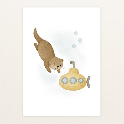Otti der Otter - Motiv: "U-Boot" Poster von tinylearner