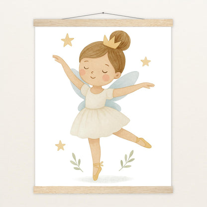 Fina die Fee - Motiv: "Ballett" Poster mit Leisten von tinylearner