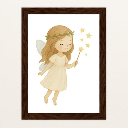 Fina die Fee Poster mit Holzrahmen von tinylearner