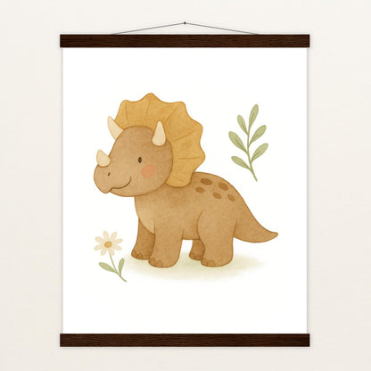 Dinosaurier Triceratops Poster mit Leisten von tinylearner
