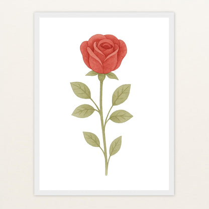 Rose Poster mit Holzrahmen von tinylearner