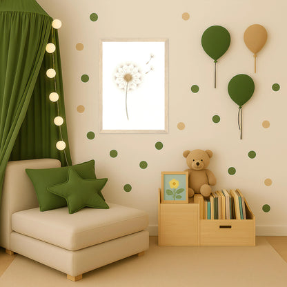 Löwenzahn Poster mit Holzrahmen von tinylearner
