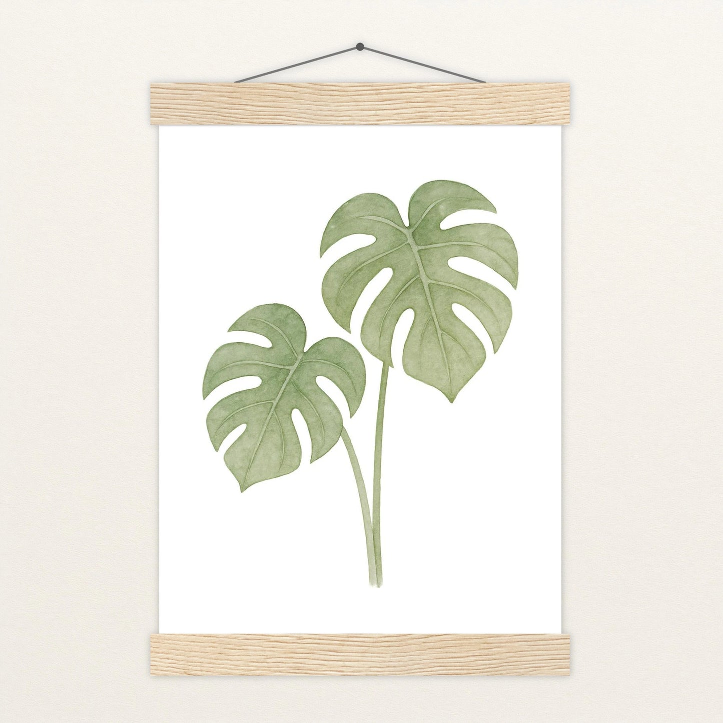 Monstera-Blätter Poster mit Leisten von tinylearner