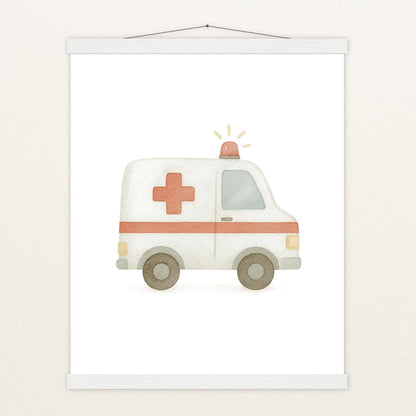Krankenwagen Poster mit Leisten von tinylearner