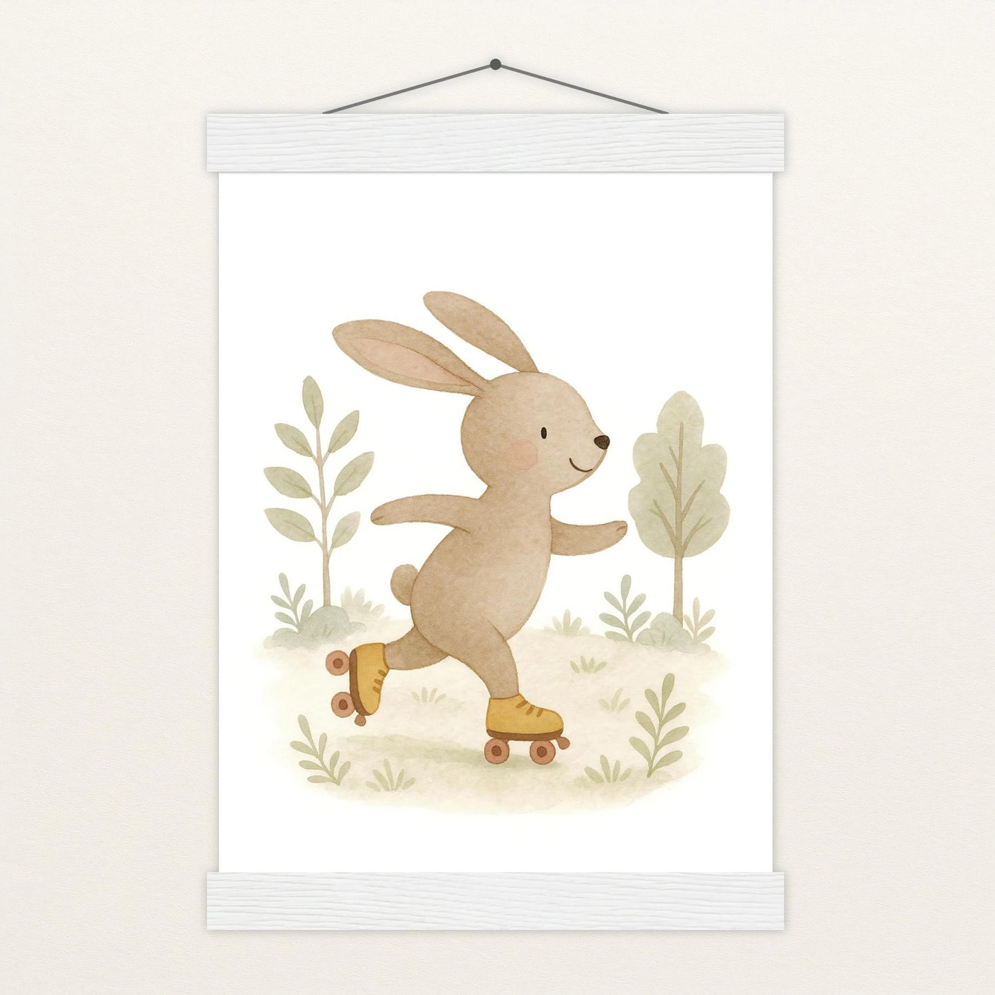 Holly der Hase - Motiv: "Rollschuhe" Poster mit Leisten von tinylearner