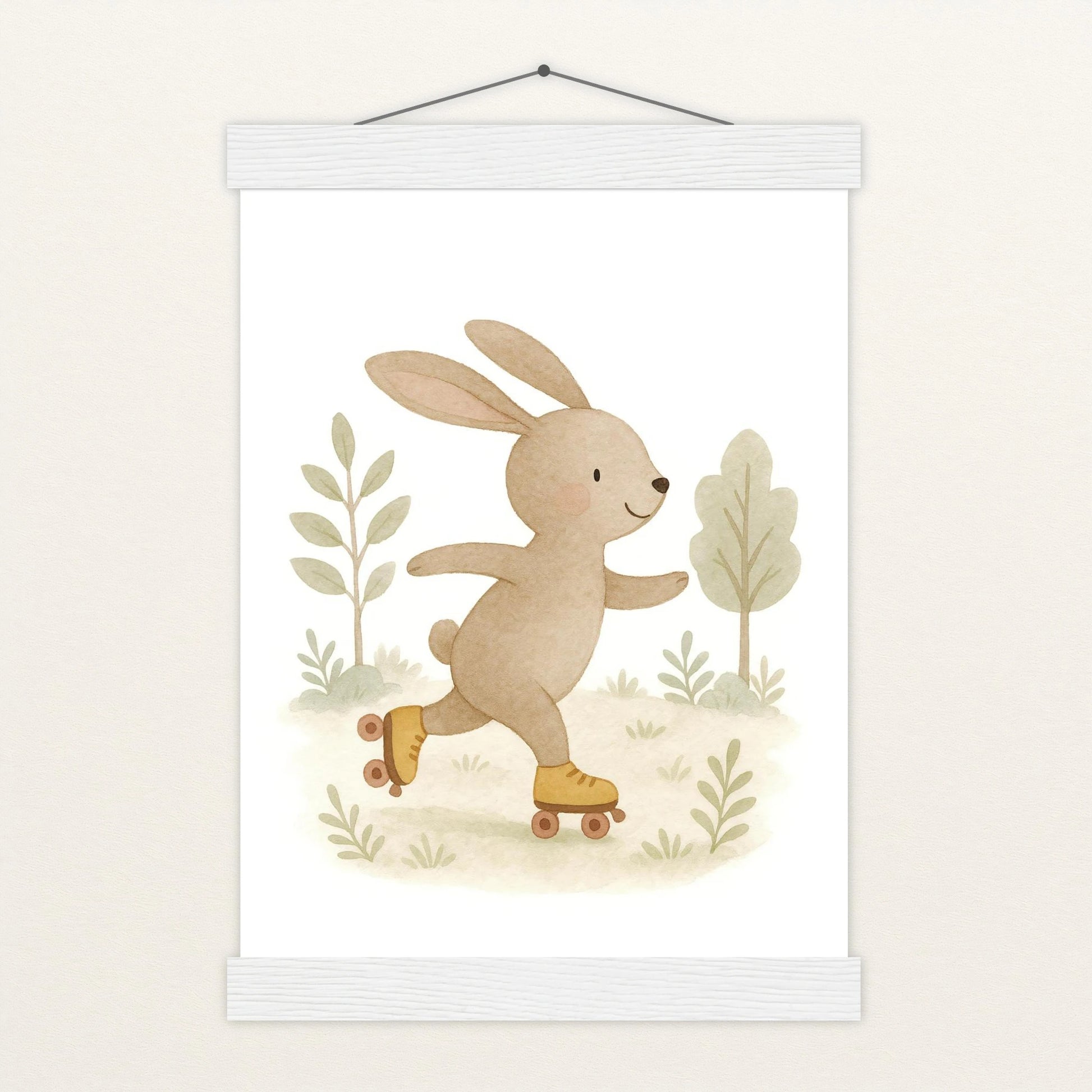 Holly der Hase - Motiv: "Rollschuhe" Poster mit Leisten von tinylearner