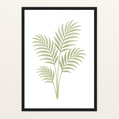 Howea-Blatt Poster mit Holzrahmen von tinylearner