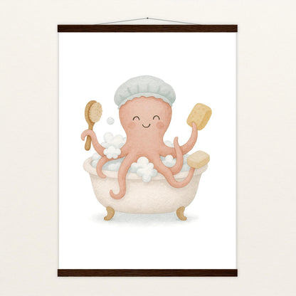 Tilli der Tintenfisch - Motiv: "Baden" Poster mit Leisten von tinylearner