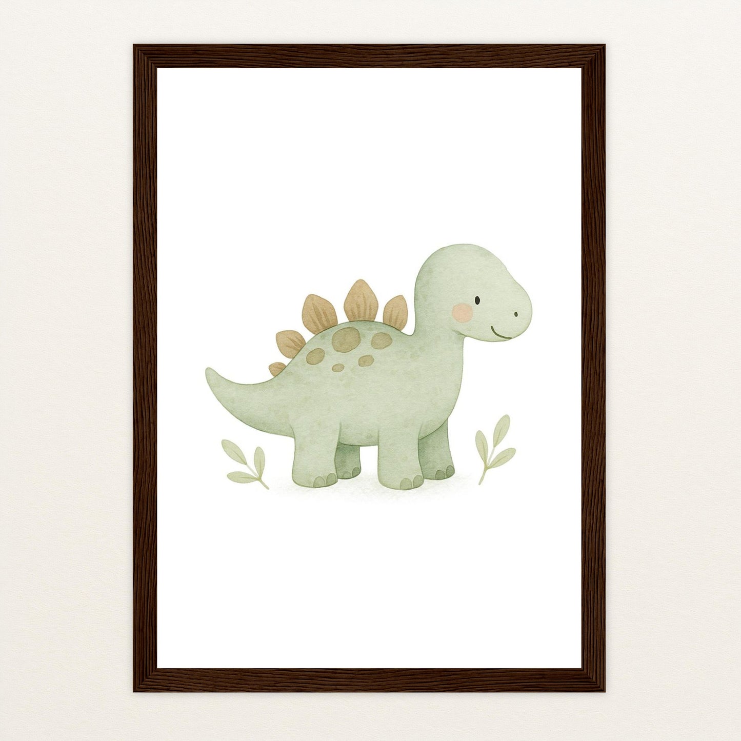 Dinosaurier Stegosaurus Poster mit Holzrahmen von tinylearner