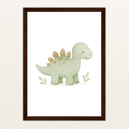 Dinosaurier Stegosaurus Poster mit Holzrahmen von tinylearner