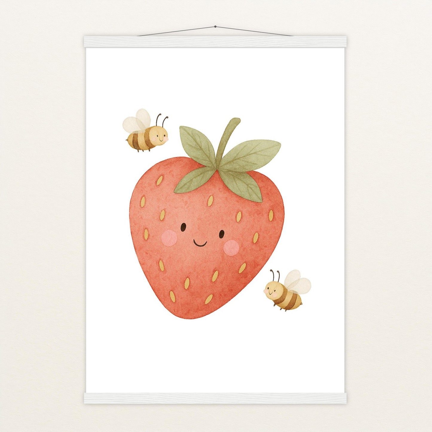 Obst: Erdbeere Poster mit Leisten von tinylearner