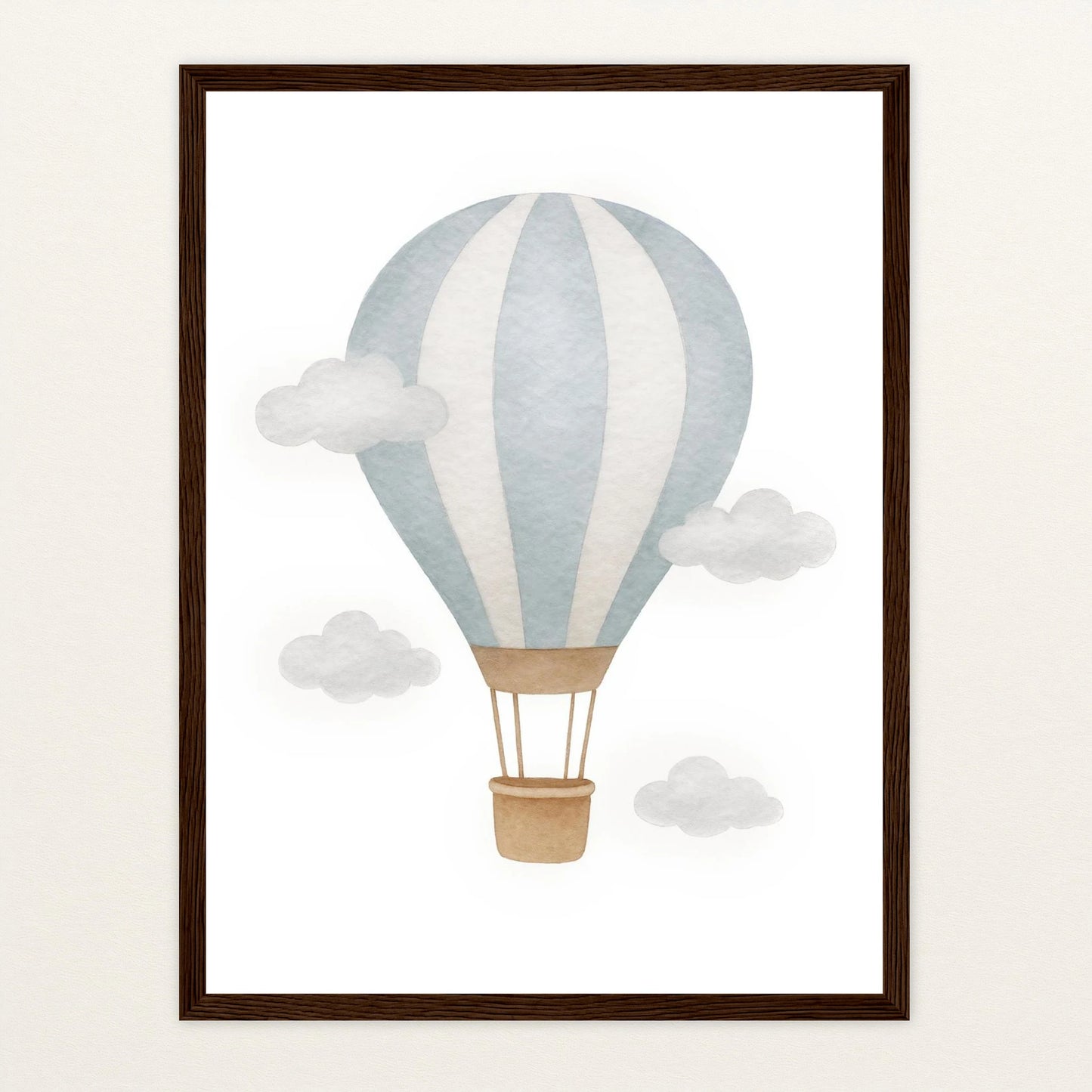 Heißluftballon Poster mit Holzrahmen von tinylearner
