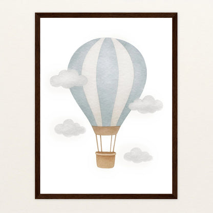 Heißluftballon Poster mit Holzrahmen von tinylearner