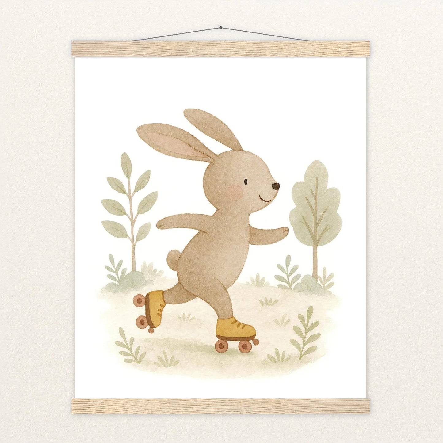 Holly der Hase - Motiv: "Rollschuhe" Poster mit Leisten von tinylearner