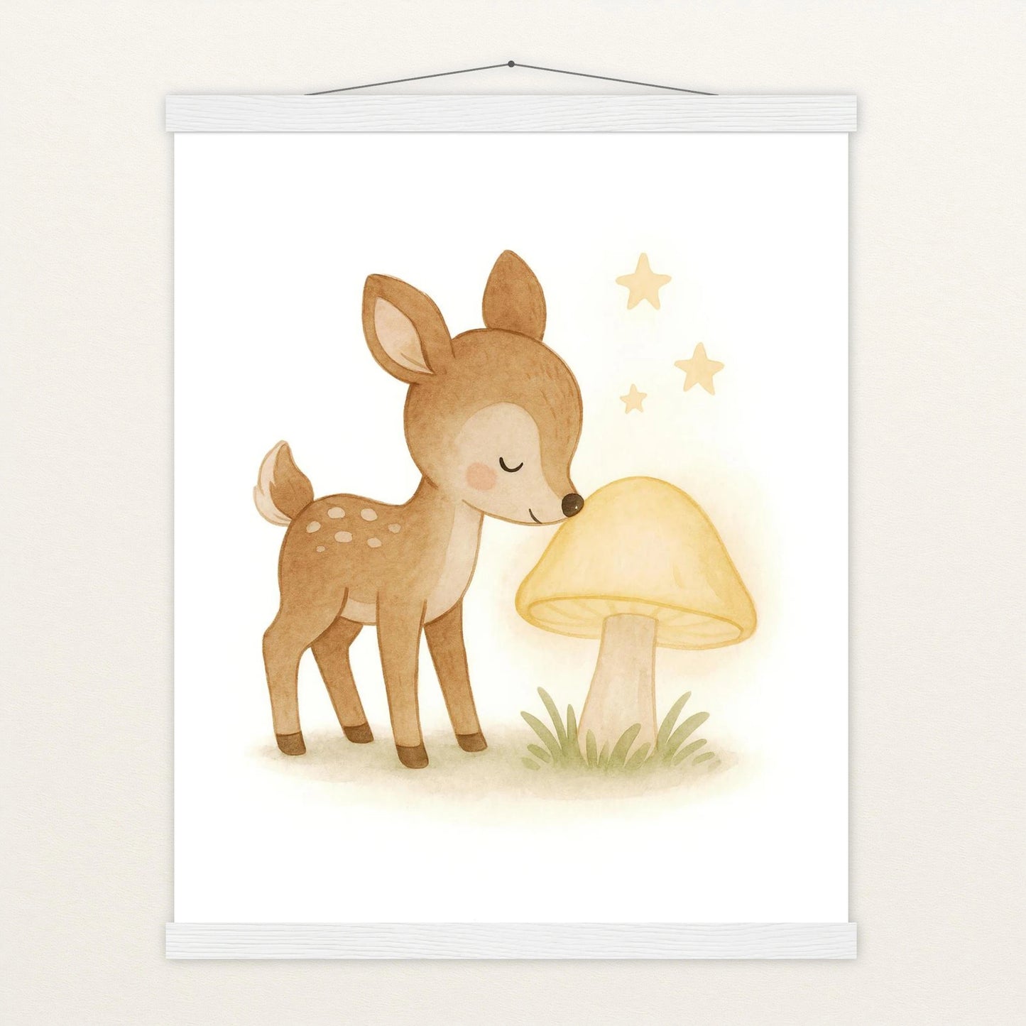 Ria das Reh - Motiv: "Leuchtpilz" Poster mit Leisten von tinylearner