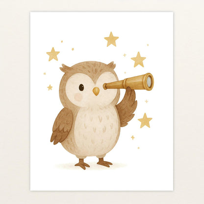 Emmi die Eule - Motiv: "Fernglas" Poster von tinylearner
