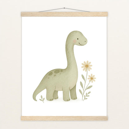 Dinosaurier Brachiosaurus Poster mit Leisten von tinylearner