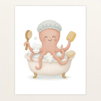 Tilli der Tintenfisch - Motiv: "Baden" Poster von tinylearner