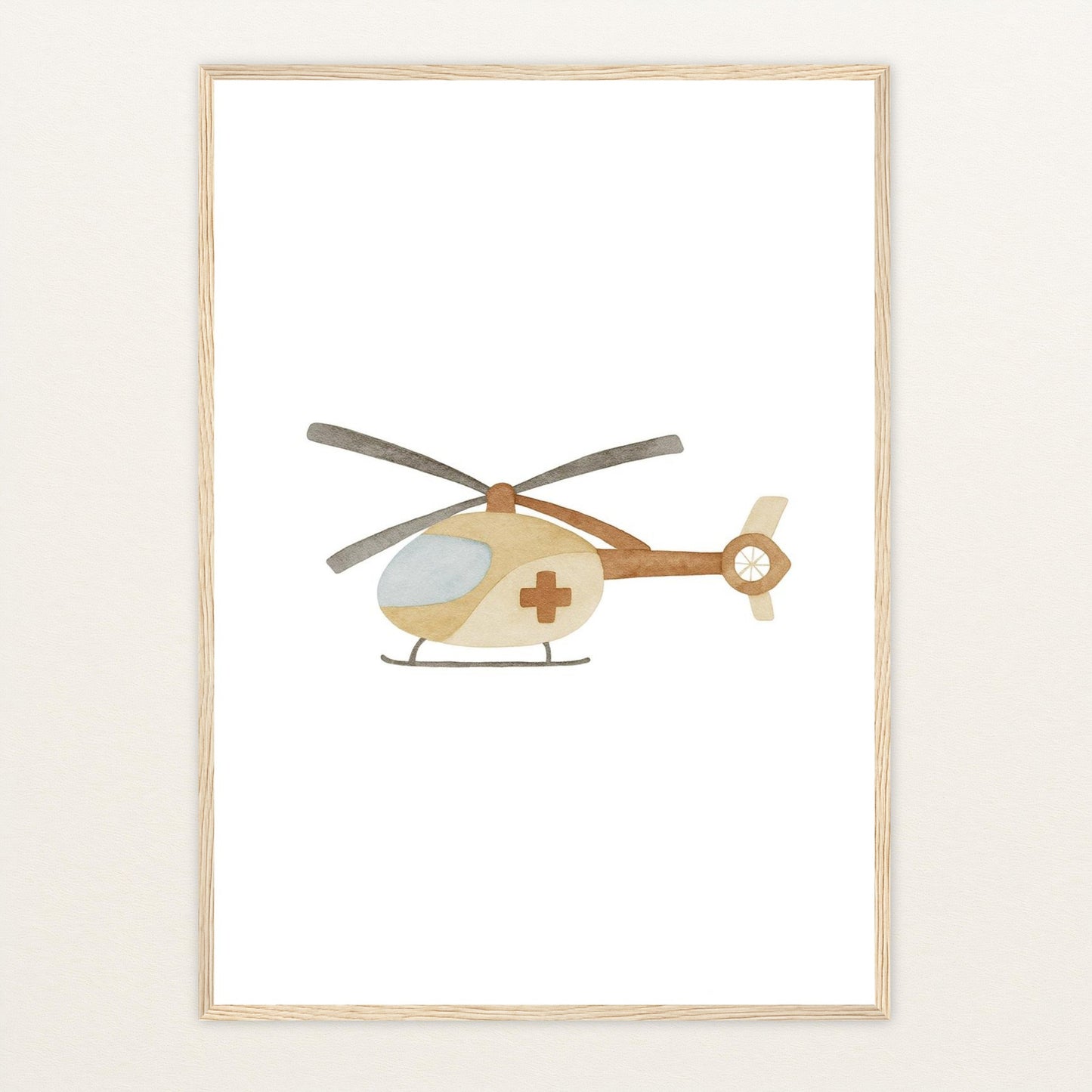 Rettungshubschrauber Poster mit Holzrahmen von tinylearner