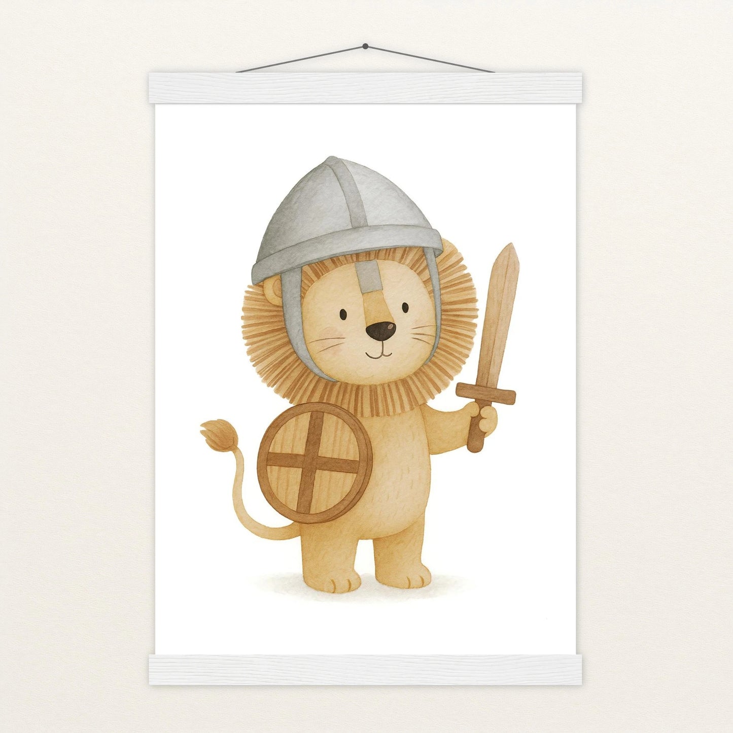 Leo der Löwe - Motiv: "Ritter" Poster mit Leisten von tinylearner