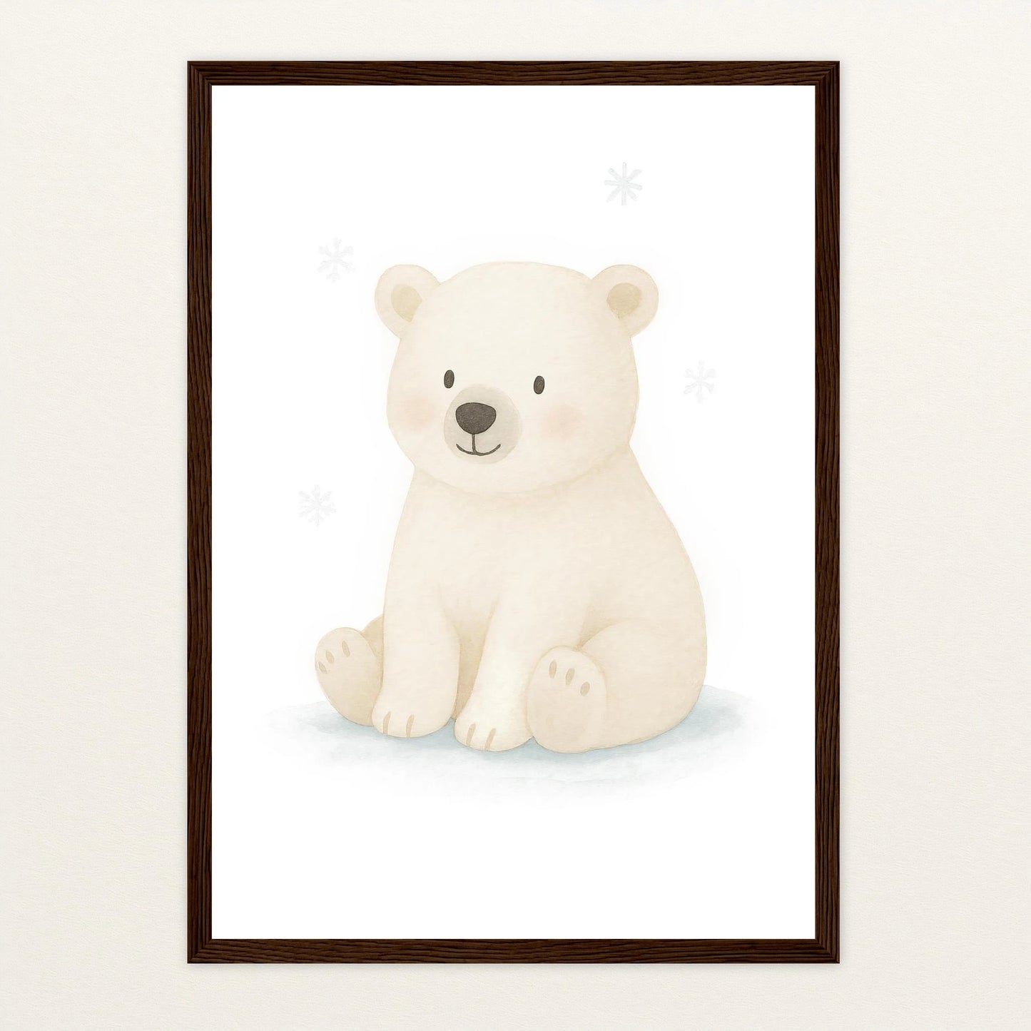 Pummel der Polarbär Poster mit Holzrahmen von tinylearner