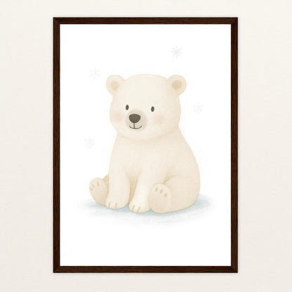 Pummel der Polarbär Poster mit Holzrahmen von tinylearner