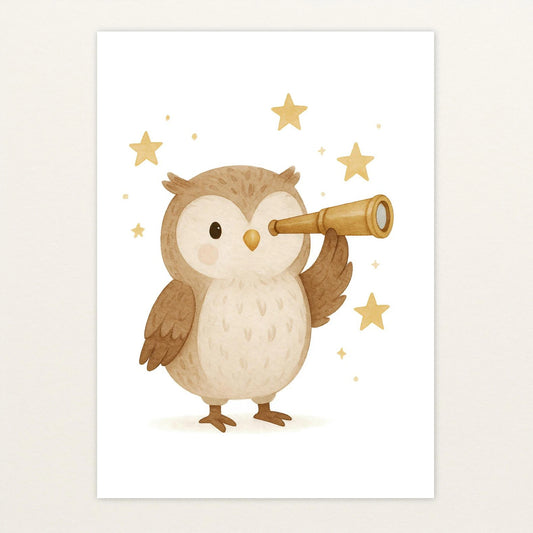 Emmi die Eule - Motiv: "Fernglas" Poster von tinylearner