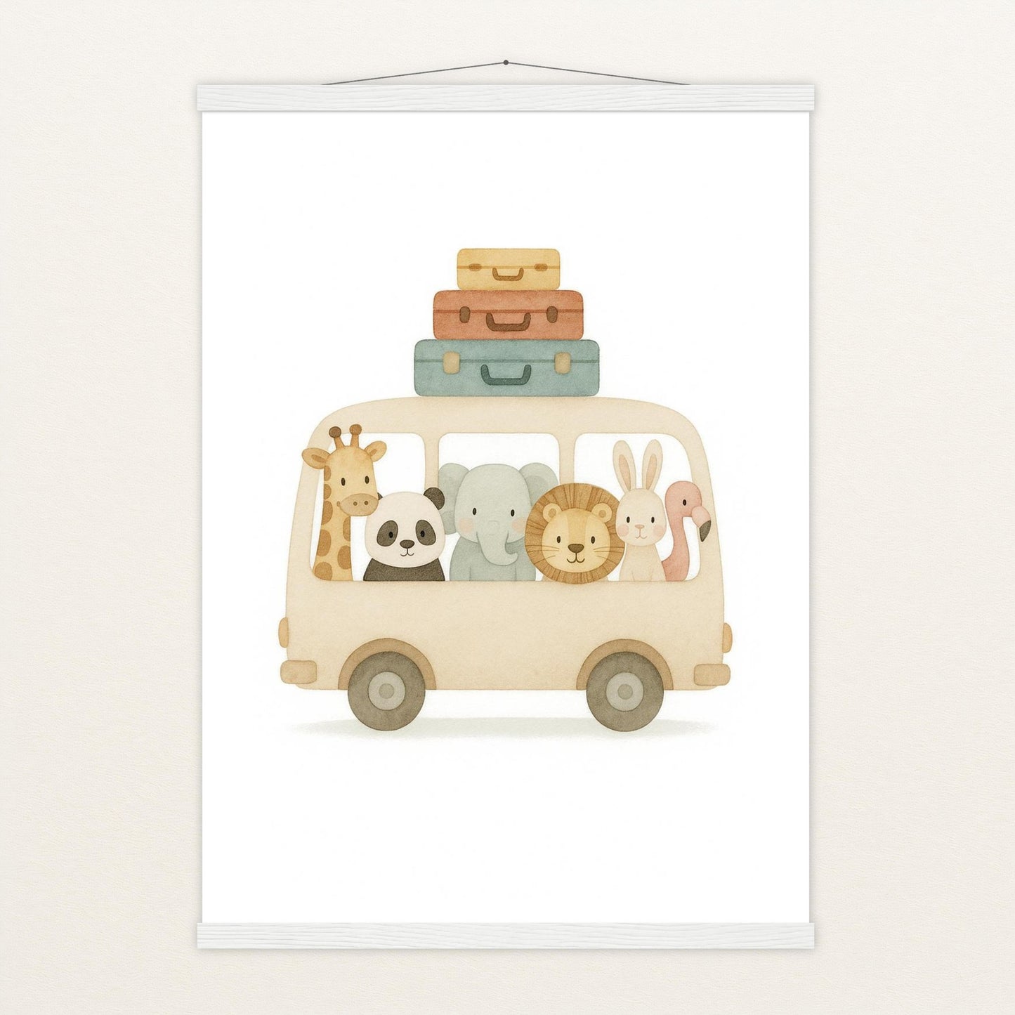 Tierfreunde - Motiv: "Reisebus" Poster mit Leisten von tinylearner