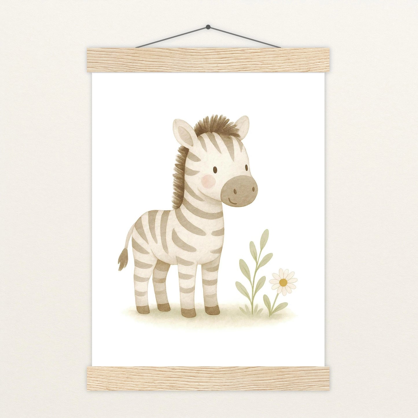 Zinni das Zebra Poster mit Leisten von tinylearner