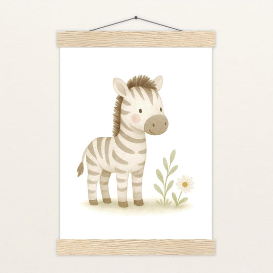 Zinni das Zebra Poster mit Leisten von tinylearner