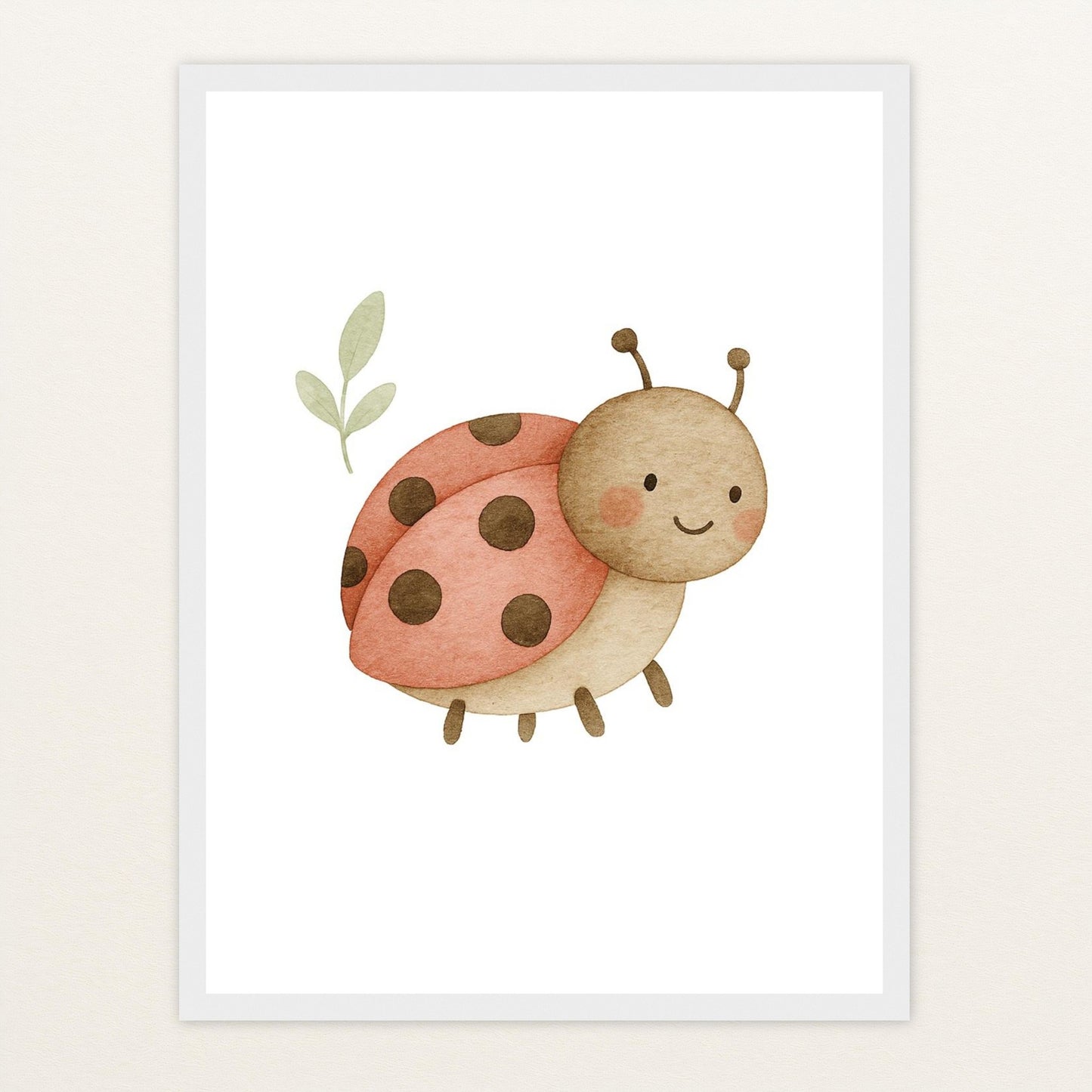 Marie der Marienenkäfer Poster mit Holzrahmen von tinylearner