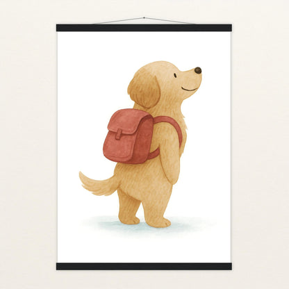 Hugo der Hund - Motiv: "Rucksack" Poster mit Leisten von tinylearner