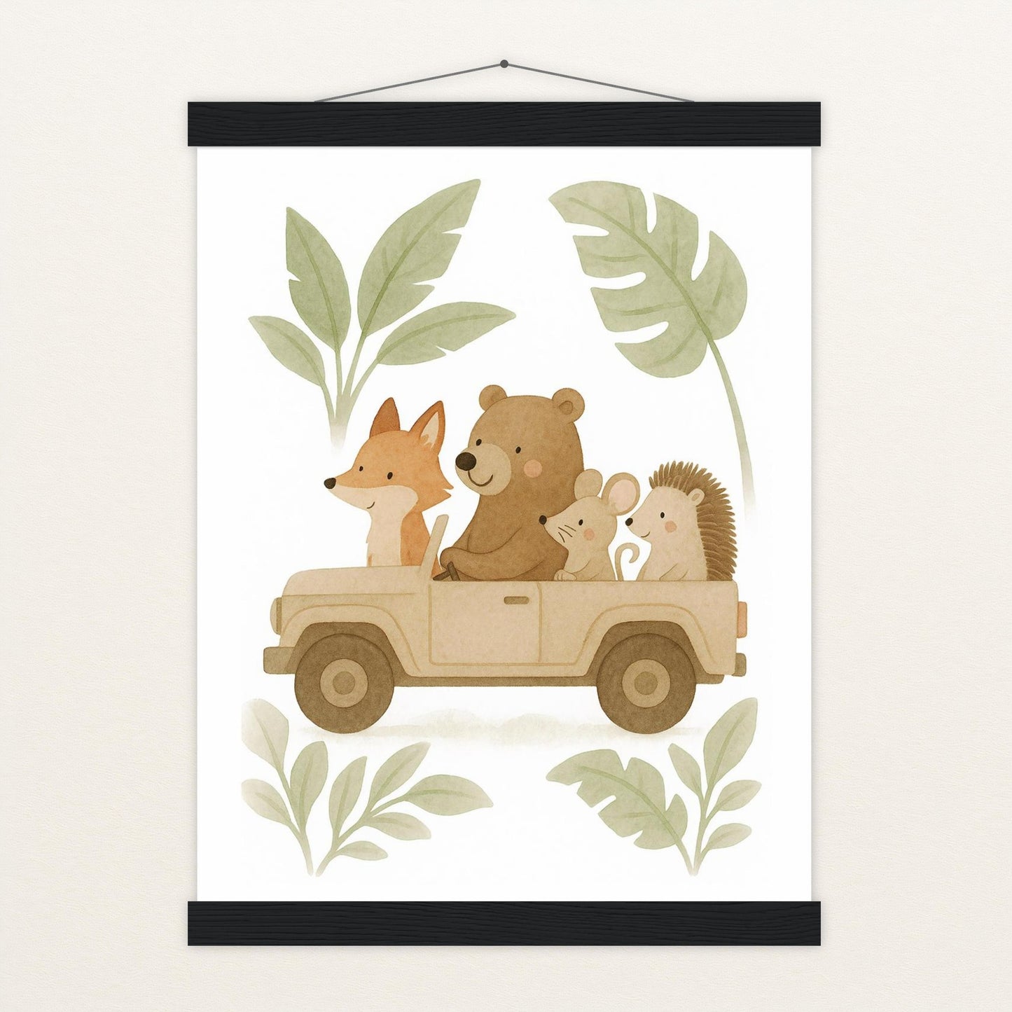 Tierfreunde - Motiv: "Safari" Poster mit Leisten von tinylearner