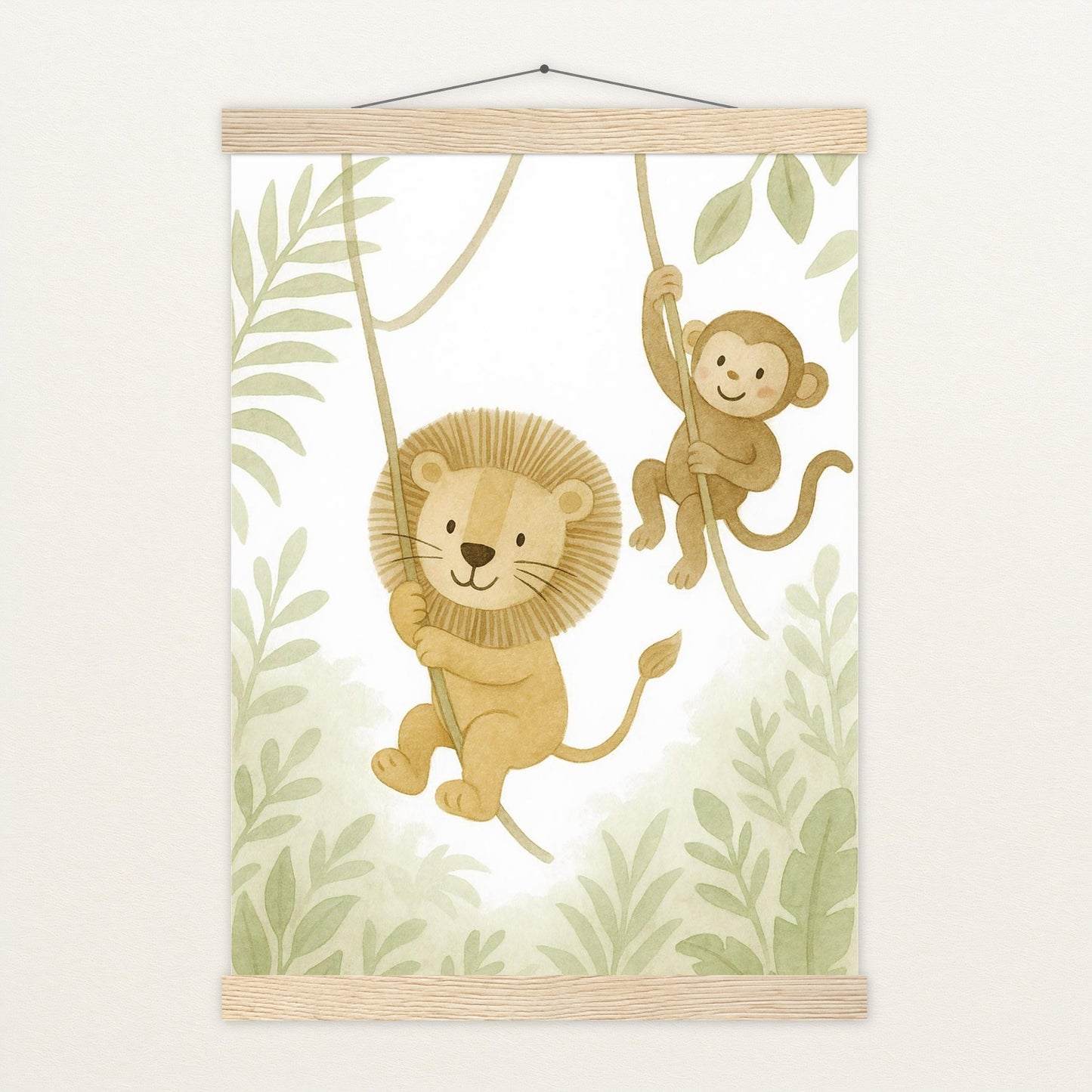 Tierfreunde - Motiv: "Lianen" Poster mit Leisten von tinylearner