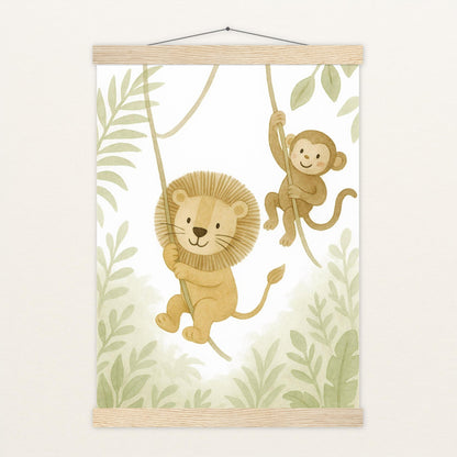 Tierfreunde - Motiv: "Lianen" Poster mit Leisten von tinylearner