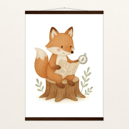 Finnegan der Fuchs - Motiv: "Abenteuerlust" Poster mit Leisten von tinylearner