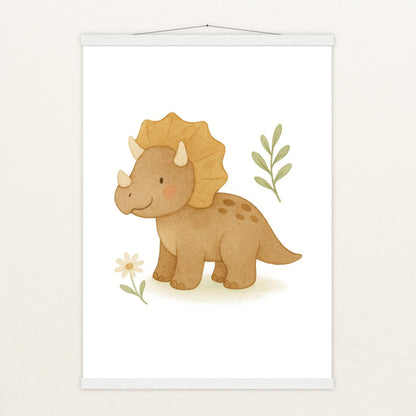 Dinosaurier Triceratops Poster mit Leisten von tinylearner