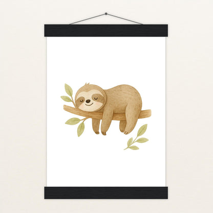 Fred das Faultier Poster mit Leisten von tinylearner