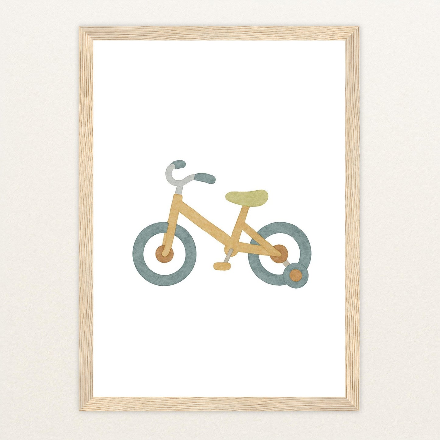 Fahrrad Poster mit Holzrahmen von tinylearner