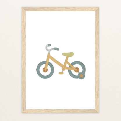 Fahrrad Poster mit Holzrahmen von tinylearner