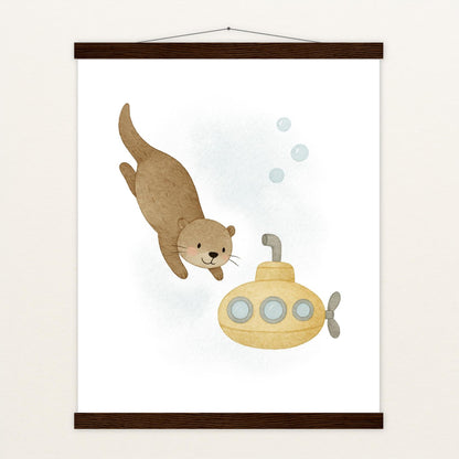 Otti der Otter - Motiv: "U-Boot" Poster mit Leisten von tinylearner