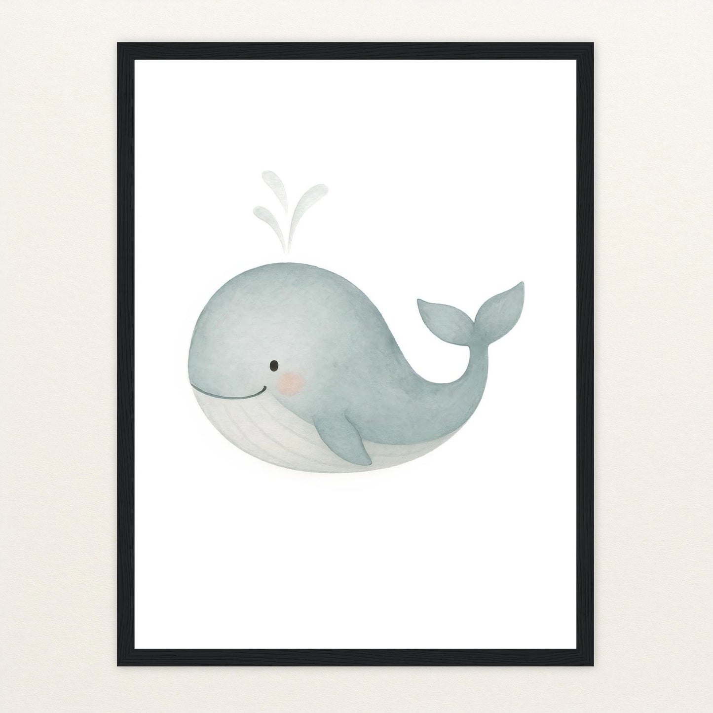 Willi der Wal Poster mit Holzrahmen von tinylearner