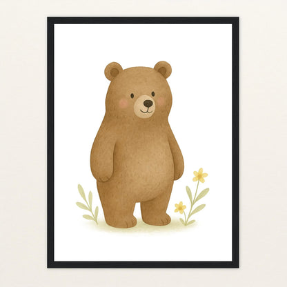 Balu der Bär Poster mit Holzrahmen von tinylearner