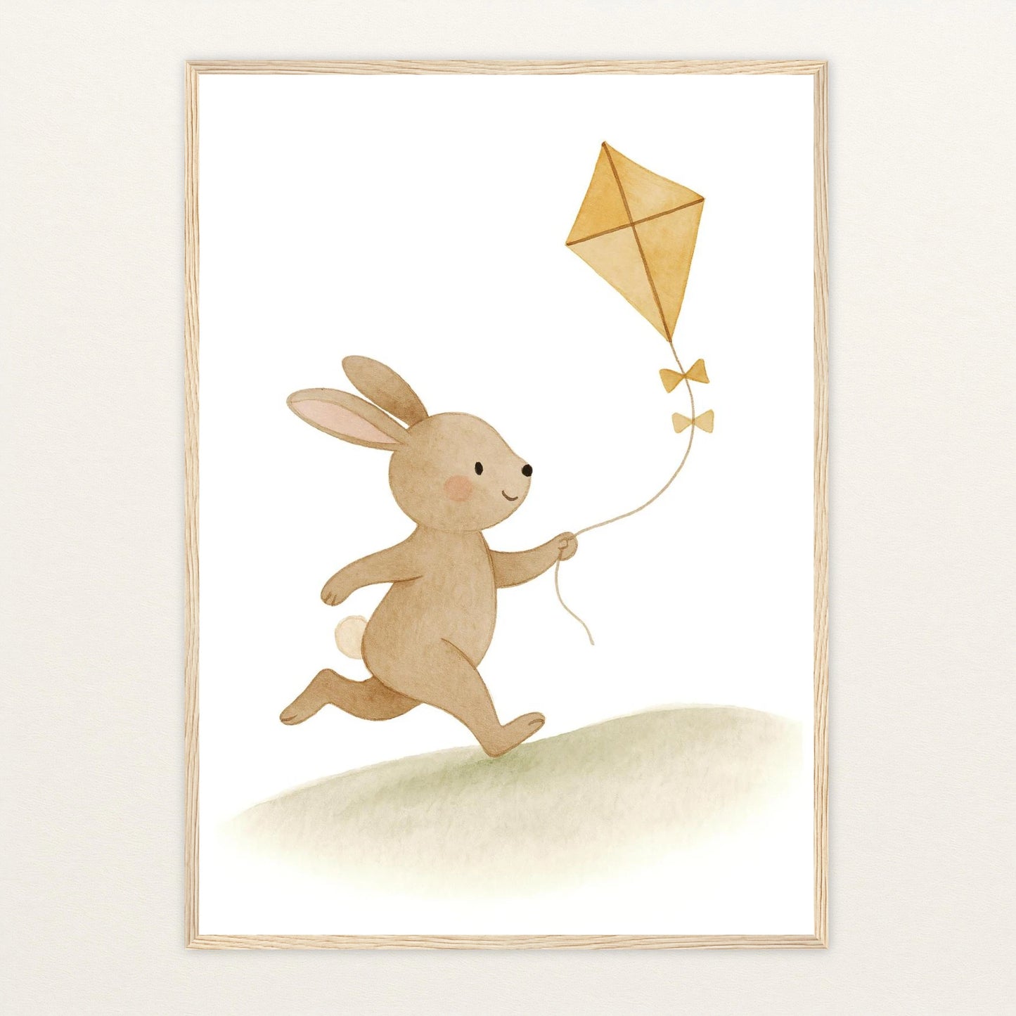 Holly der Hase - Motiv: "Drachen" Poster mit Holzrahmen von tinylearner