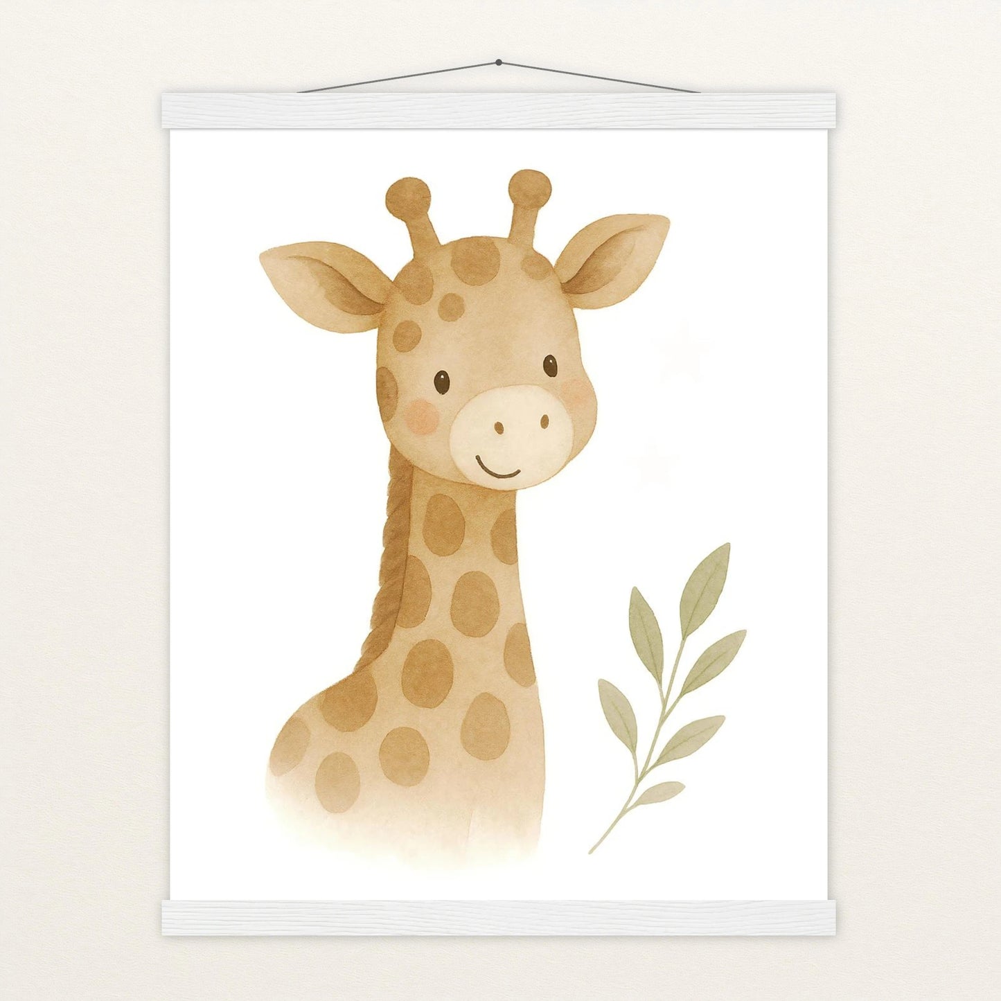 Greta die Giraffe Poster mit Leisten von tinylearner