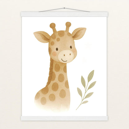Greta die Giraffe Poster mit Leisten von tinylearner