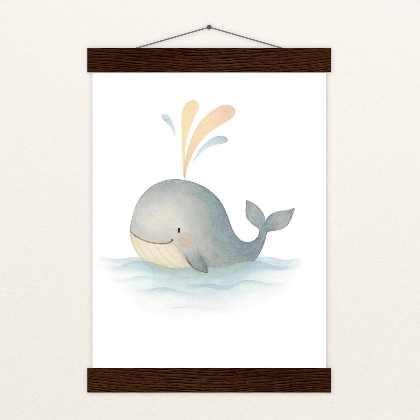 Willi der Wal - Motiv: "Freude" Poster mit Leisten von tinylearner