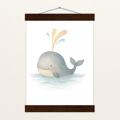 Willi der Wal - Motiv: "Freude" Poster mit Leisten von tinylearner