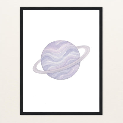 Planet Poster mit Holzrahmen von tinylearner